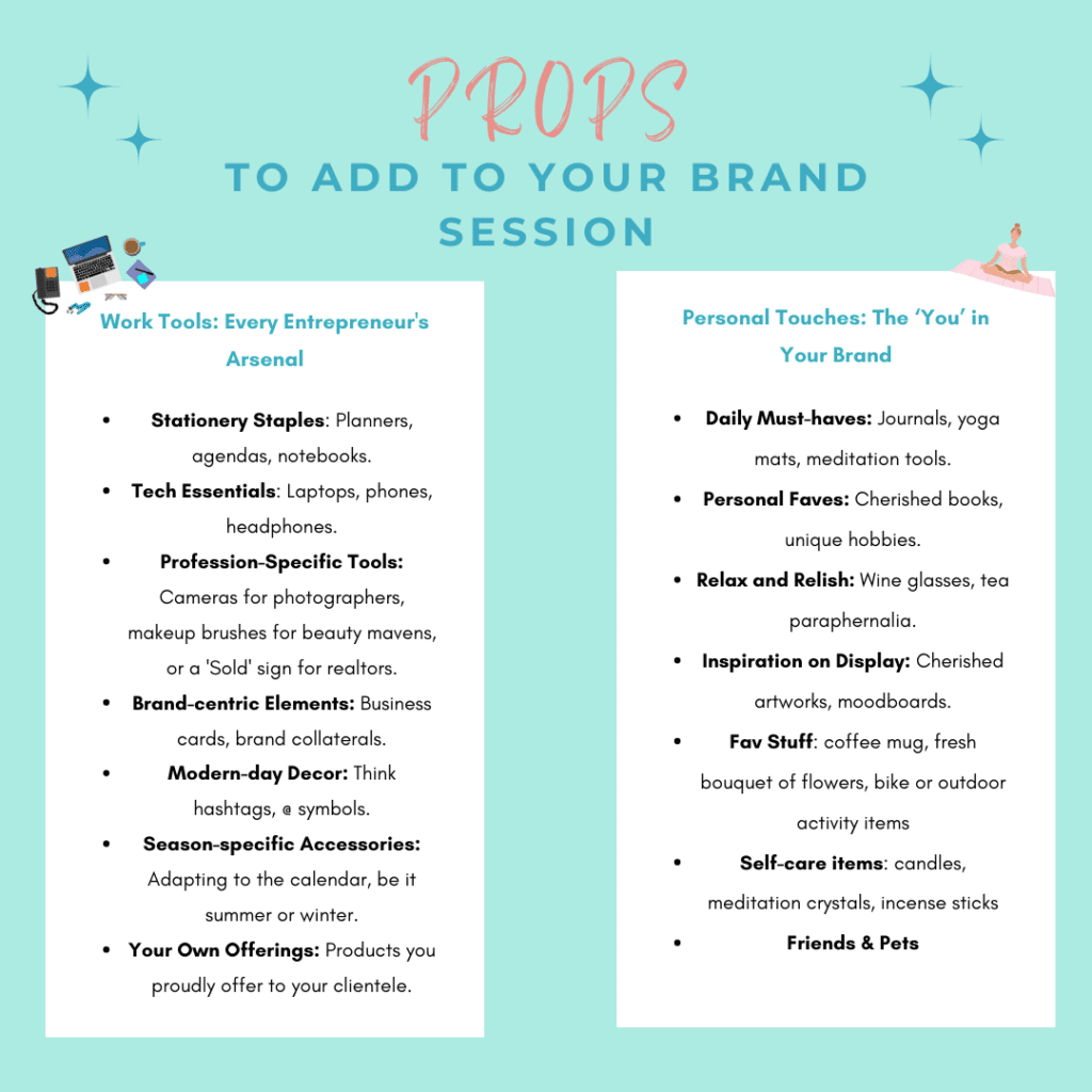 Cheat Sheet of brand props to add to a brand session